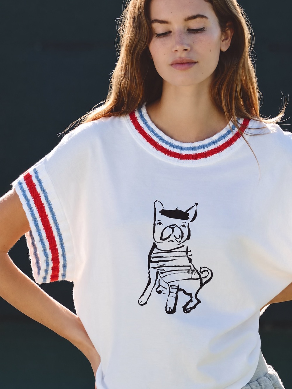 Anthropologie Daily Practice Pup Tee Olivia Sewell Dog Graphic M